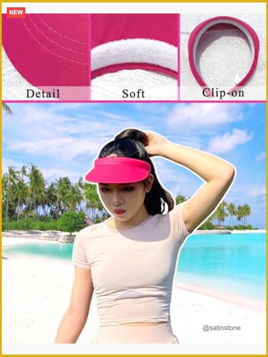 3 Pack Clip On Sports Sun Visor Adjustable for Outdoor Golf Beach main image 5
